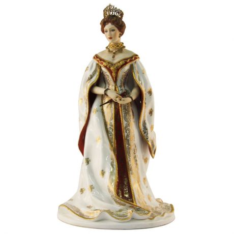 Кукла коллекционная Faberge "Императрица Александра", золотой, белый, красный