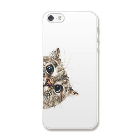 Чехол для сотового телефона Boom Case Чехол для iPhone 5/5S/SE "Белый кот"