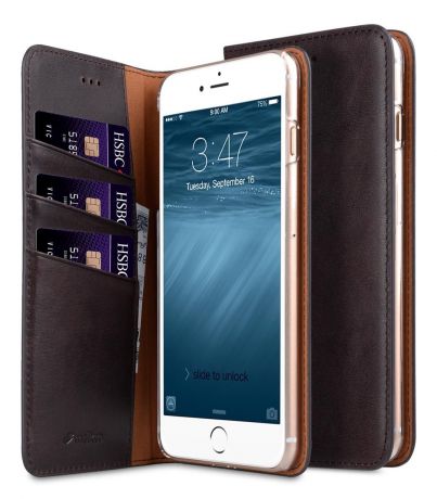 Чехол для сотового телефона Melkco Кожаный чехол книжка для Apple iPhone 7/8 - Herman Series Book Style Case, шоколадный