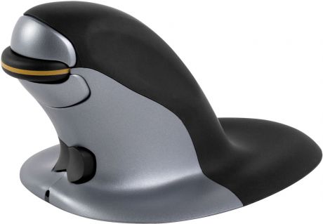 Мышь беспроводная Fellowes Penguin FS-98945 вертикальная, серебристый, черный