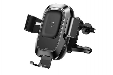 Беспроводное зарядное устройство Baseus Smart Vehicle Bracket Wireless Charger WXZN-01 с беспроводной зарядкой, черный