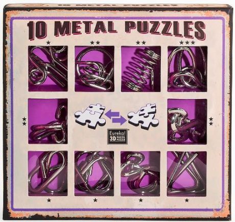 Головоломка Eureka (Бельгия) Набор из 10 металлических головоломок (фиолетовый) / 10 Metal Puzzles purple set