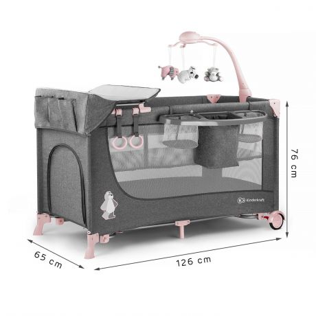 Манеж-кроватка Kinderkraft Joy розовый