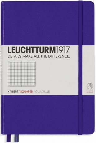 Записная книжка Leuchtturm1917, 346686, сиреневый, A5 (148 x 210 мм), в клетку, 125 листов