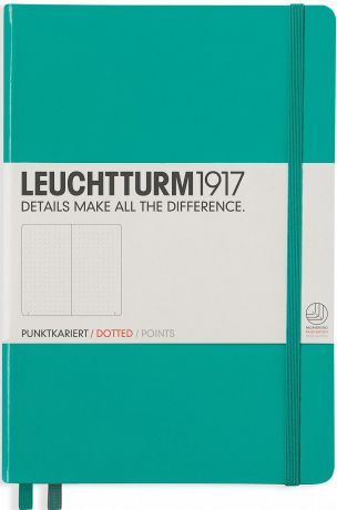 Записная книжка Leuchtturm1917, 344792, зеленый, A5 (148 x 210 мм), в точку, 125 листов