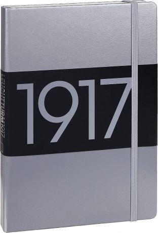 Записная книжка Leuchtturm1917 Metallic Edition, 355678, серебристый, A5 (148 x 210 мм), в точку, 125 листов