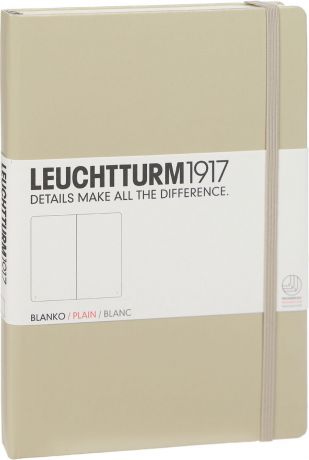 Записная книжка Leuchtturm1917, 354595, бежевый, A5 (148 x 210 мм), без разметки, 126 листов
