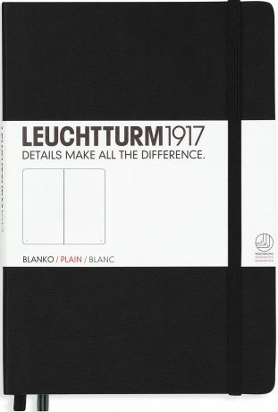 Записная книжка Leuchtturm1917, 311333, черный, A5 (148 x 210 мм), без разметки, 126 листов
