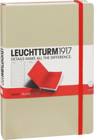 Записная книжка Leuchtturm1917 Bicolore, 355555, песочный;красный, A5 (148 x 210 мм), в линейку, 125 листов