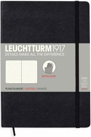 Записная книжка Leuchtturm1917, 324804, черный, A5 (148 x 210 мм), в точку, 61 лист