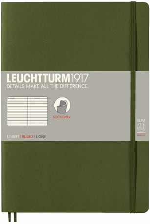 Записная книжка Leuchtturm1917, 349284, хаки, B5 (176 x 250 мм), в линейку, 62 листа