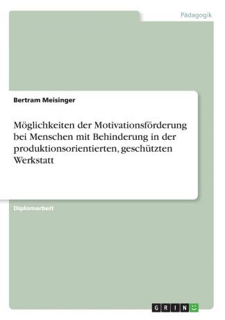 Bertram Meisinger Moglichkeiten der Motivationsforderung bei Menschen mit Behinderung in der produktionsorientierten, geschutzten Werkstatt