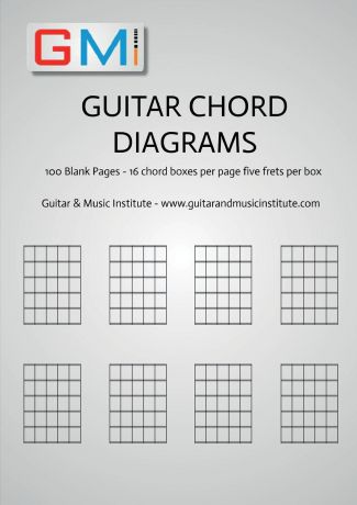 Ged Brockie Guitar Chord Diagrams. 100 Pages - 16 chord boxes per page five frets per box