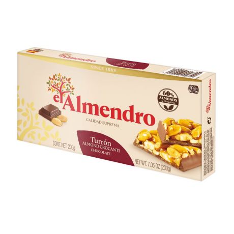 Нуга El Almendro Испанская хрустящая Turron с шоколадом, 75 г
