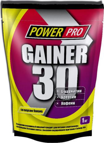 Гейнер Power Pro Гейнер 30 со вкусом банана, 1 кг