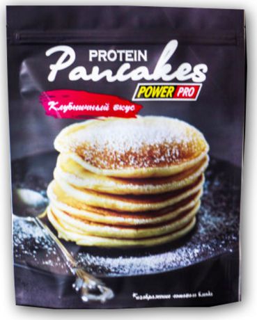Фитнес питание Power Pro Смесь протеиновая сухая для приготовления панкейков со вкусом клубники, 600 г