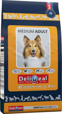 Корм сухой Delimeal Essentials Medium Adult, с мясом курицы, для взрослых собак средних пород, 3 кг