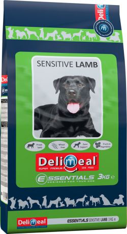 Корм сухой Delimeal Essentials Sensitive Lamb, с мясом ягненка, для взрослых собак всех пород, 3 кг