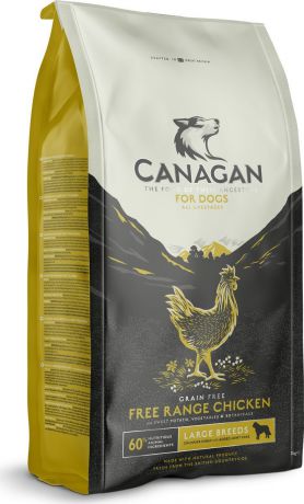 Корм сухой Canagan Free-Run Chicken, для собак крупных пород, цыпленок, 2 кг