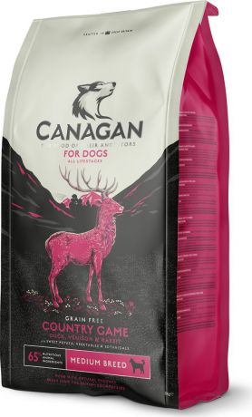 Корм сухой Canagan Country Game, для собак всех пород, утка, оленина, кролик, 6 кг