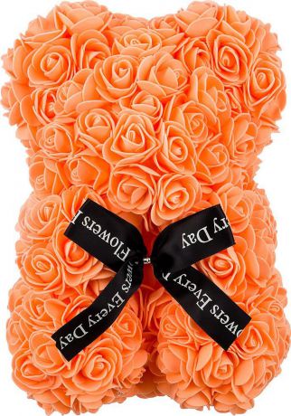 Украшение для интерьера Lefard "Медвежонок из роз", 192-505, оранжевый, 25 см