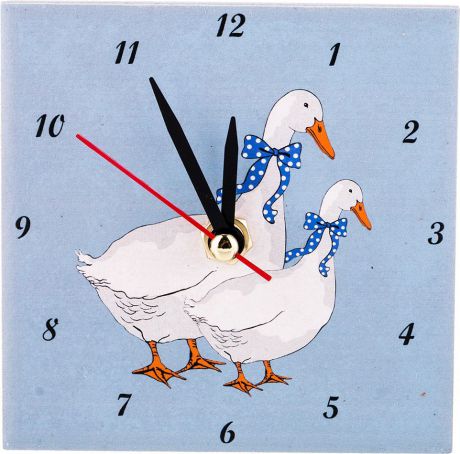 Настольные часы Lefard "Гуси на голубом", 354-1380, 10 х 10 см