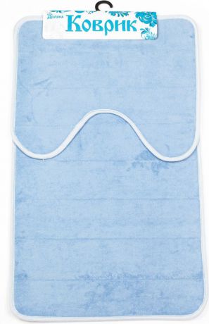Набор ковриков для ванной Доляна, 2857269, голубой, 2 шт
