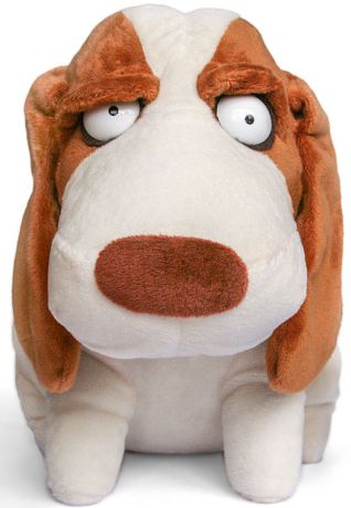Мягкая игрушка Играмир Собака Бассет-хаунд белый, коричневый