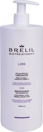 Разглаживающий шампунь для волос Brelil BioTreatment Liss, 1 л
