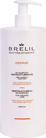 Восстанавливающий шампунь для волос Brelil BioTreatment Repair, 1 л