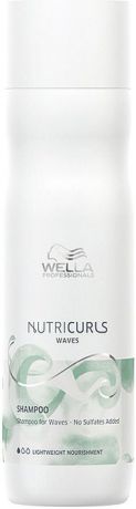 Бессульфатный шампунь для вьющихся волос Wella Professionals Nutricurls Shampoo for Waves - No Sulfates Added, 250 мл