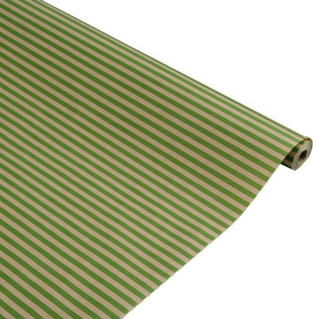Бумага упаковочная Полосы, светло-зеленые, 0,7 х 10 м