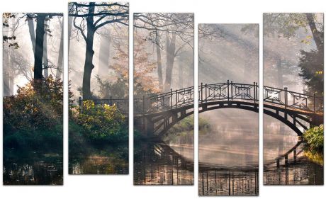 Картина модульная Картиномания "Мост в Мистик-парке", 120 x 77 см, Дерево, Холст
