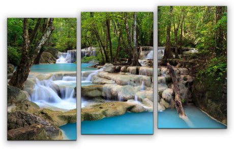 Картина модульная Картиномания "Водопад", 90 х 57 см, Дерево, Холст