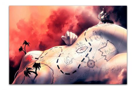 Постер Картиномания "Эротическая карта" 60 х 40 см, Дерево, Холст