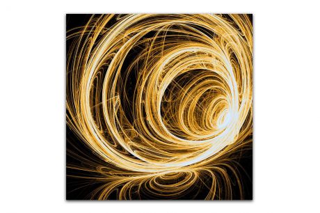 Постер Картиномания "Спиральные лучи" 40 х 40 см, Дерево, Холст