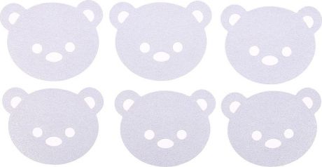 Противоскользящие наклейки для ванны Крошка Я "Мишка", 3623327, прозрачный, белый, 6 шт