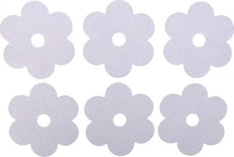Противоскользящие наклейки для ванны Крошка Я "Цветочек", 3623325, прозрачный, белый, 6 шт
