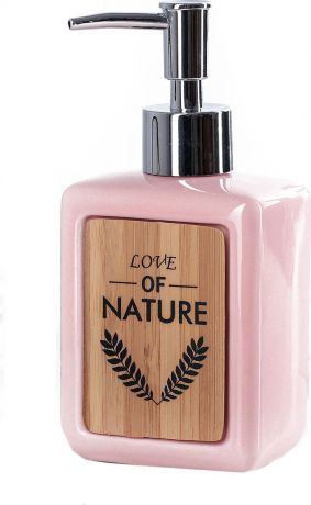 Дозатор для жидкого мыла Доляна "Природа", 4004520, розовый
