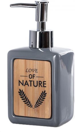 Дозатор для жидкого мыла Доляна "Природа", 4004518, серый