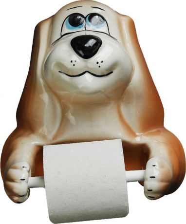 Держатель для туалетной бумаги Хорошие сувениры "Собака", 4020366, коричневый