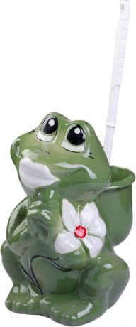 Ершик для унитаза Хорошие сувениры "Царевна-лягушка", с подставкой, 4262902, белый, зеленый