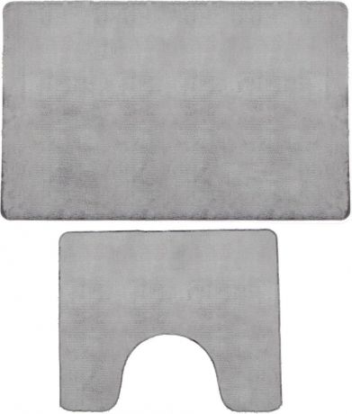 Набор ковриков для ванной Доляна "Тень", 3545718, серый, 2 шт