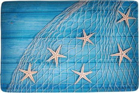 Коврик для ванны Доляна "Морские звезды", 3904477, разноцветный, 40 х 60 см