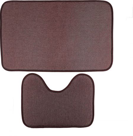 Набор ковриков для ванной Доляна "Лен", 3782266, коричневый, 2 шт