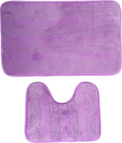 Набор ковриков для ванной "Сияющий", 3924926, фиолетовый, 2 шт