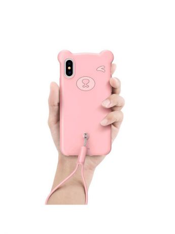 Чехол-накладка Baseus Apple iPhone XS Max Baseus Bear Pink, 572552, розовый