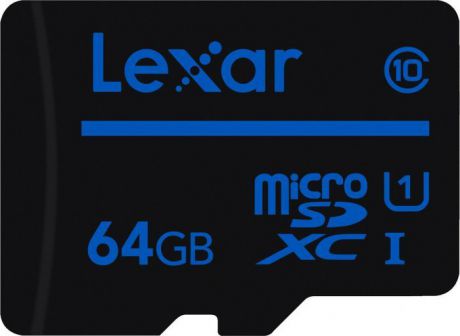 Карта памяти Lexar microSDXC 64GB Class10 UHS-I без адаптера