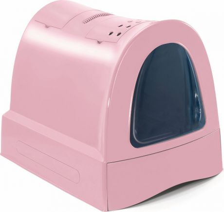 Туалет для кошек Imac "Zuma", закрытый, цвет: пепельно-розовый, 40 х 56 х 42,5 см