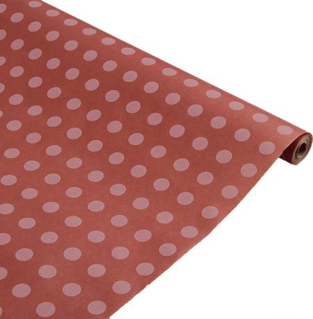 Бумага упаковочная Круги, 3218060, розовый, 0,7 х 10 м